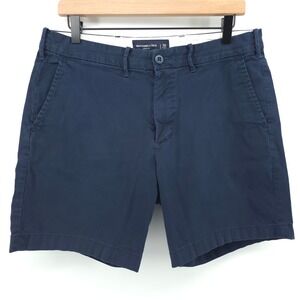 Abercrombie & Fitch Mens Shorts Stretch Chino 32 Navy Blue Stretch Preppy Summer